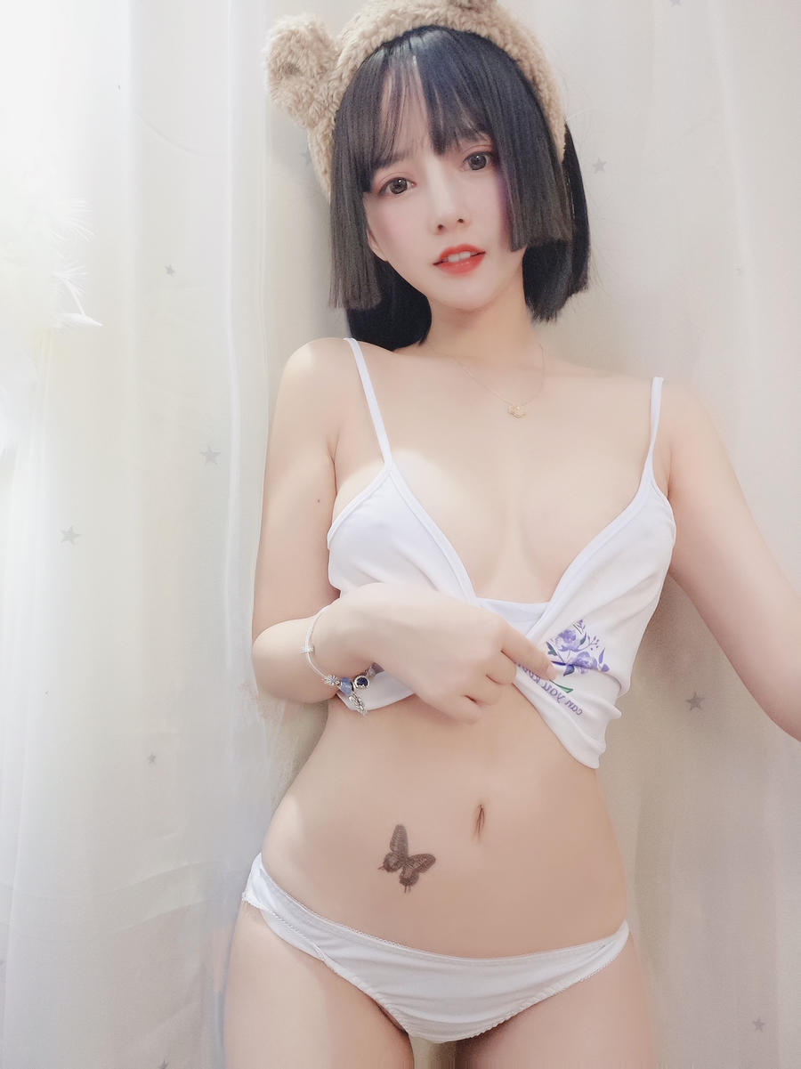 过期米线线喵-白色吊带317
